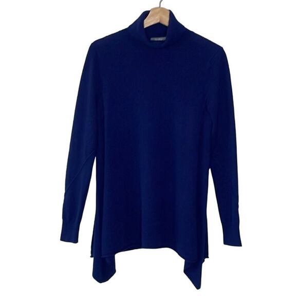 NEIMAN MARCUS CASHMERE EXPOSED‎ SEAM HANDKERCHIEF TURTLENECK SWEATER SIZE M - Picture 1 of 8